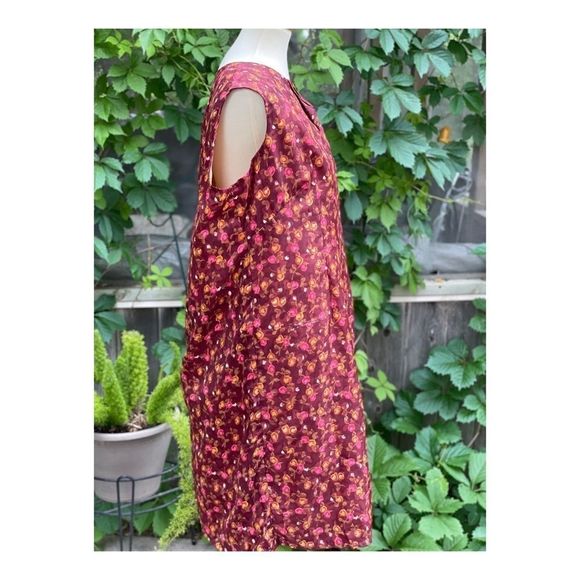 Volup Vintage 60s Shift Dress Roses Floral MIDI - Picture 4 of 12